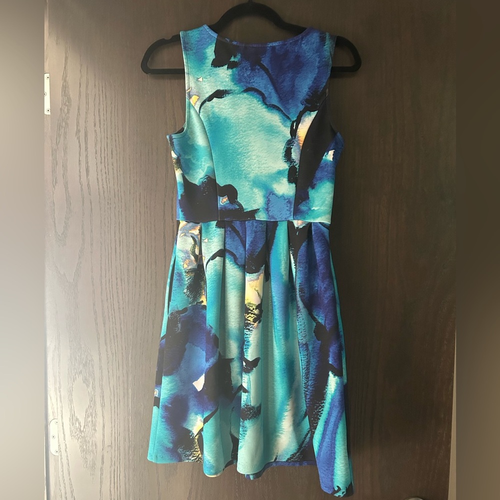 Apt 9 blue watercolor scuba dress. Size 2.